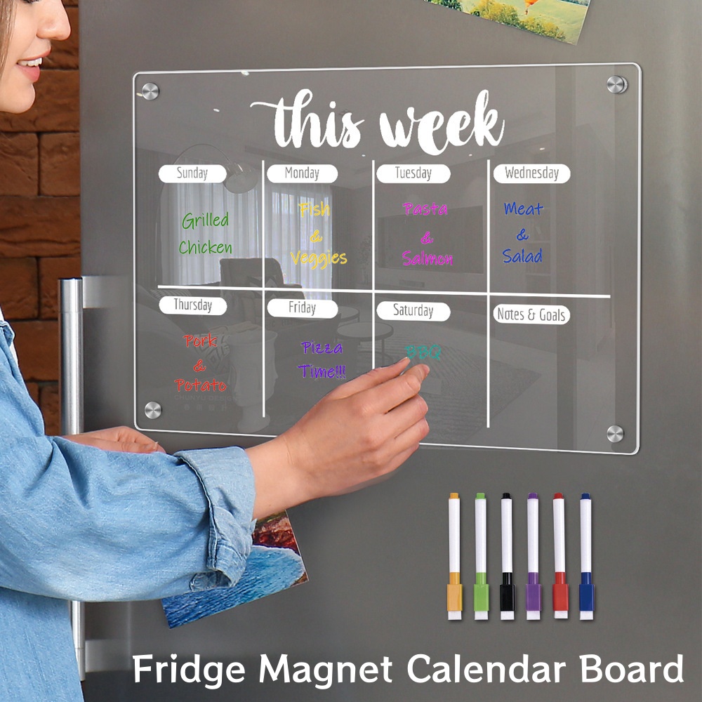 Magnetic Letter Board - Ímã de geladeira calendário placa planejador