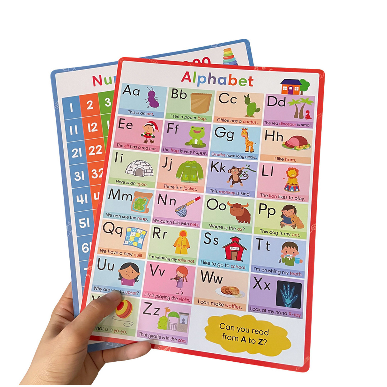 Kids Education Wallpaper - Conjunto de 2 Pôsteres Coloridos com