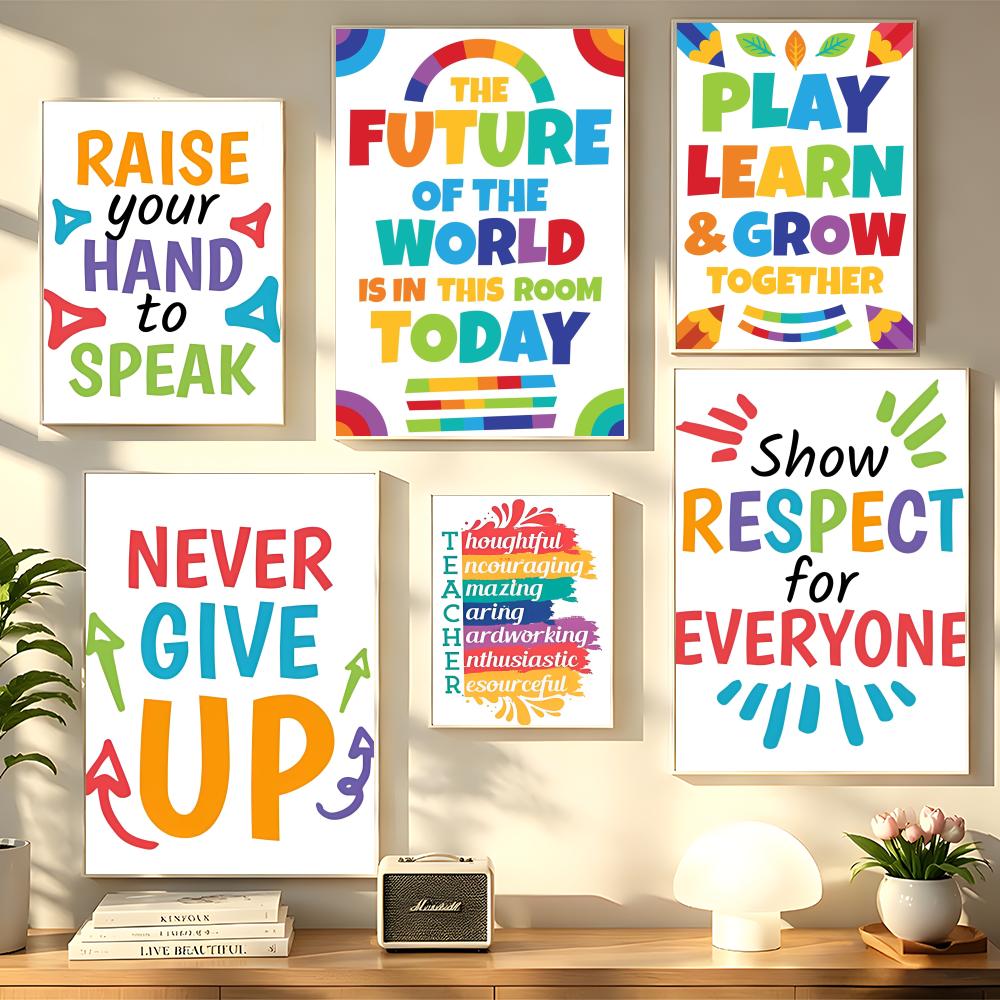Kids Education Wallpaper - Pôster Educacional de Parede para Sala