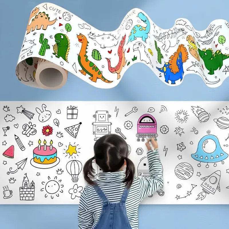 Crianças colorir rolo de papel - Kids Education Wallpaper avaliação e preço