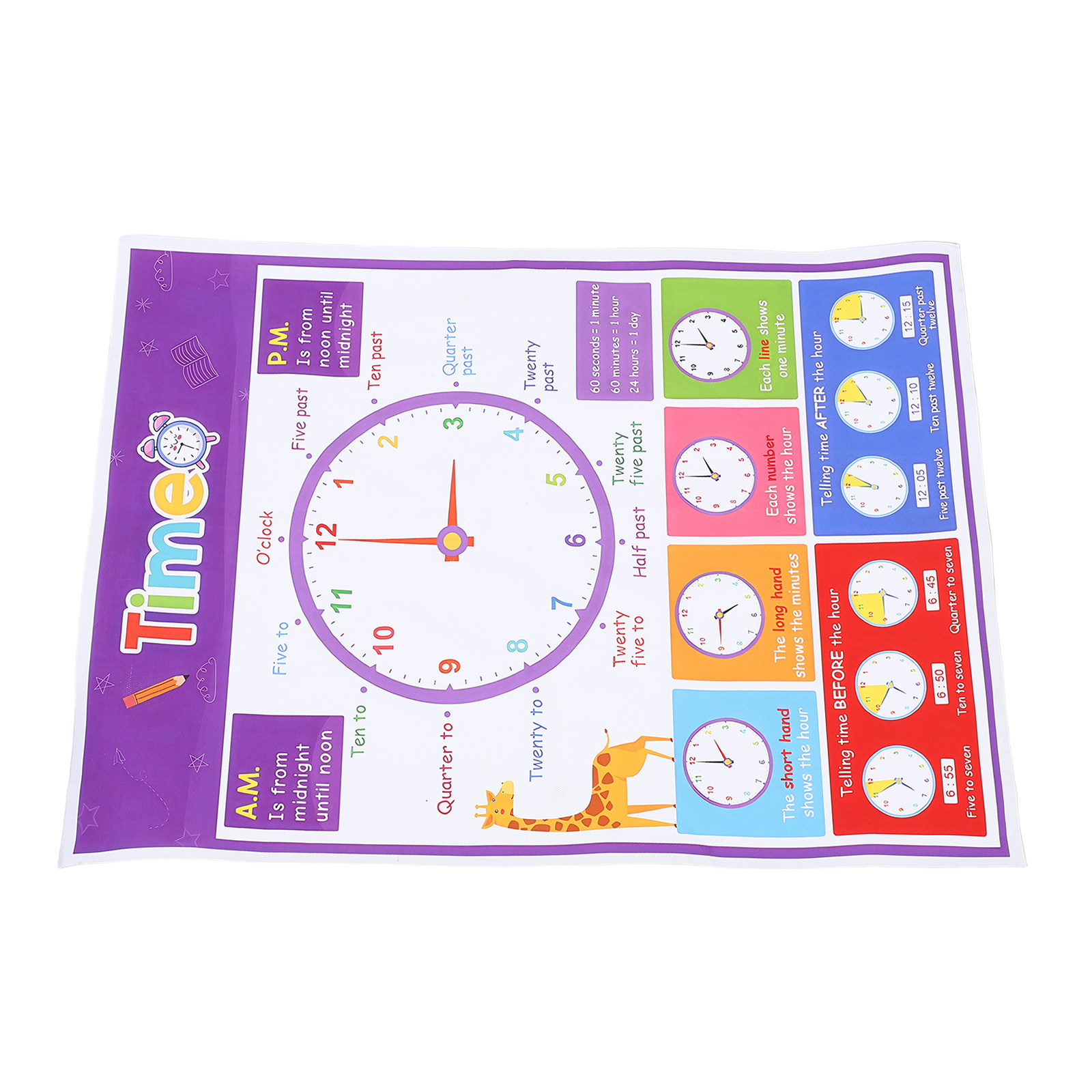 Pôster Educativo de Tempo para - Kids Education Wallpaper avaliação e preço