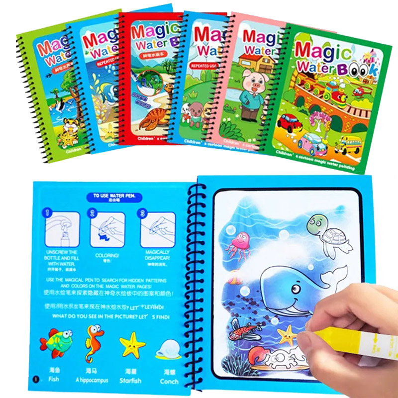 Reutilizável Magic Water Color - Kids Education Drawing avaliação e preço