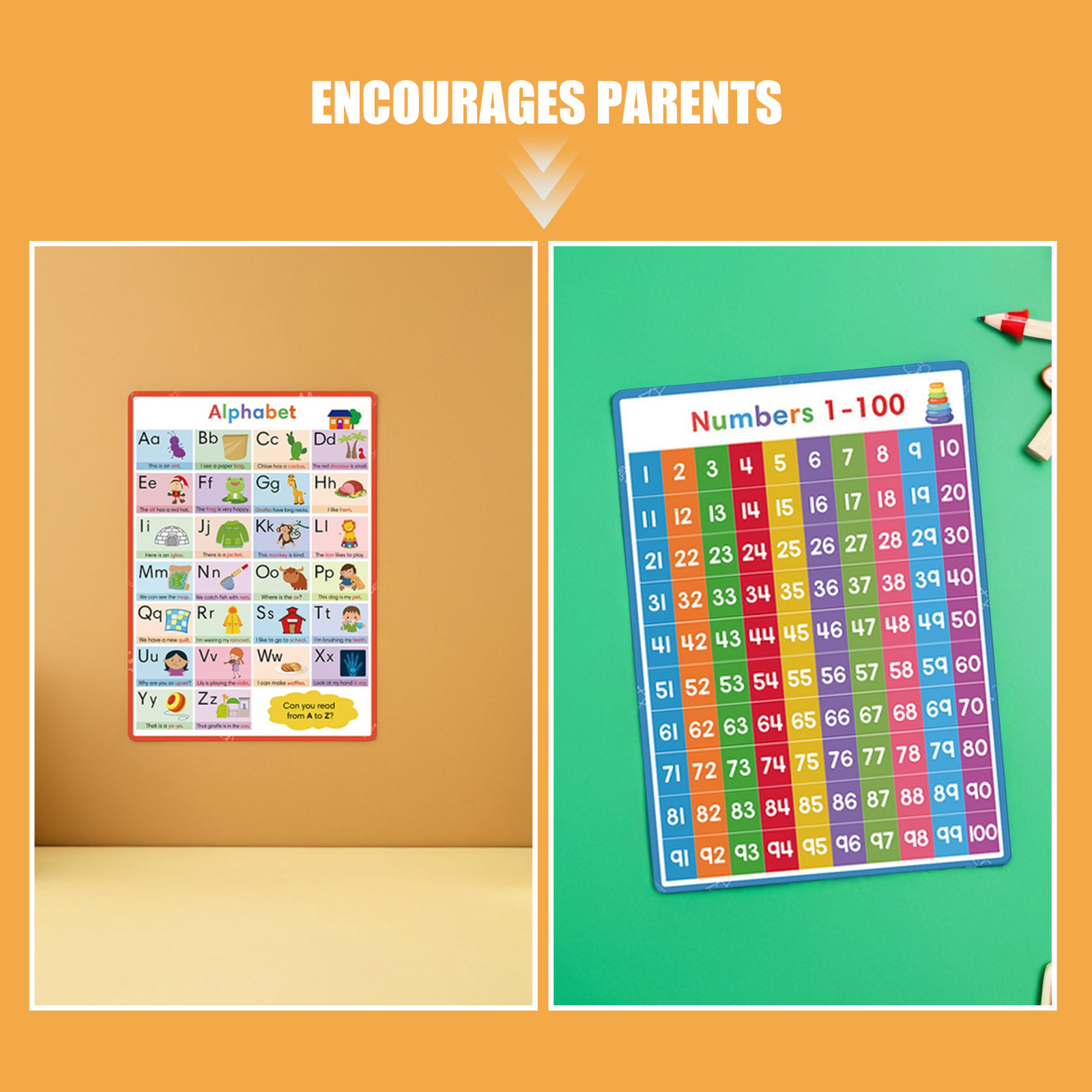 Conjunto de 2 Pôsteres Colorid - Kids Education Wallpaper avaliação e preço